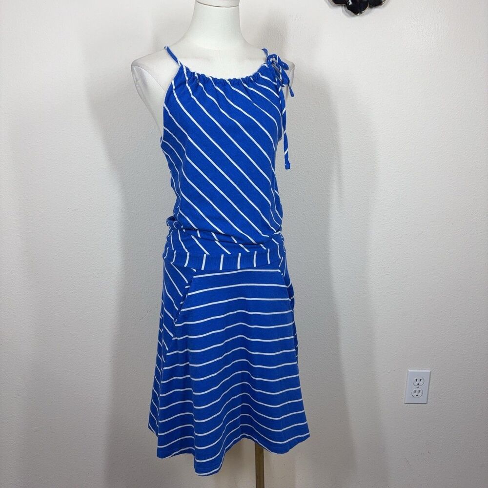 Mountain Hardwear Dress Womens Small Blue Striped Sundress Pockets Casual